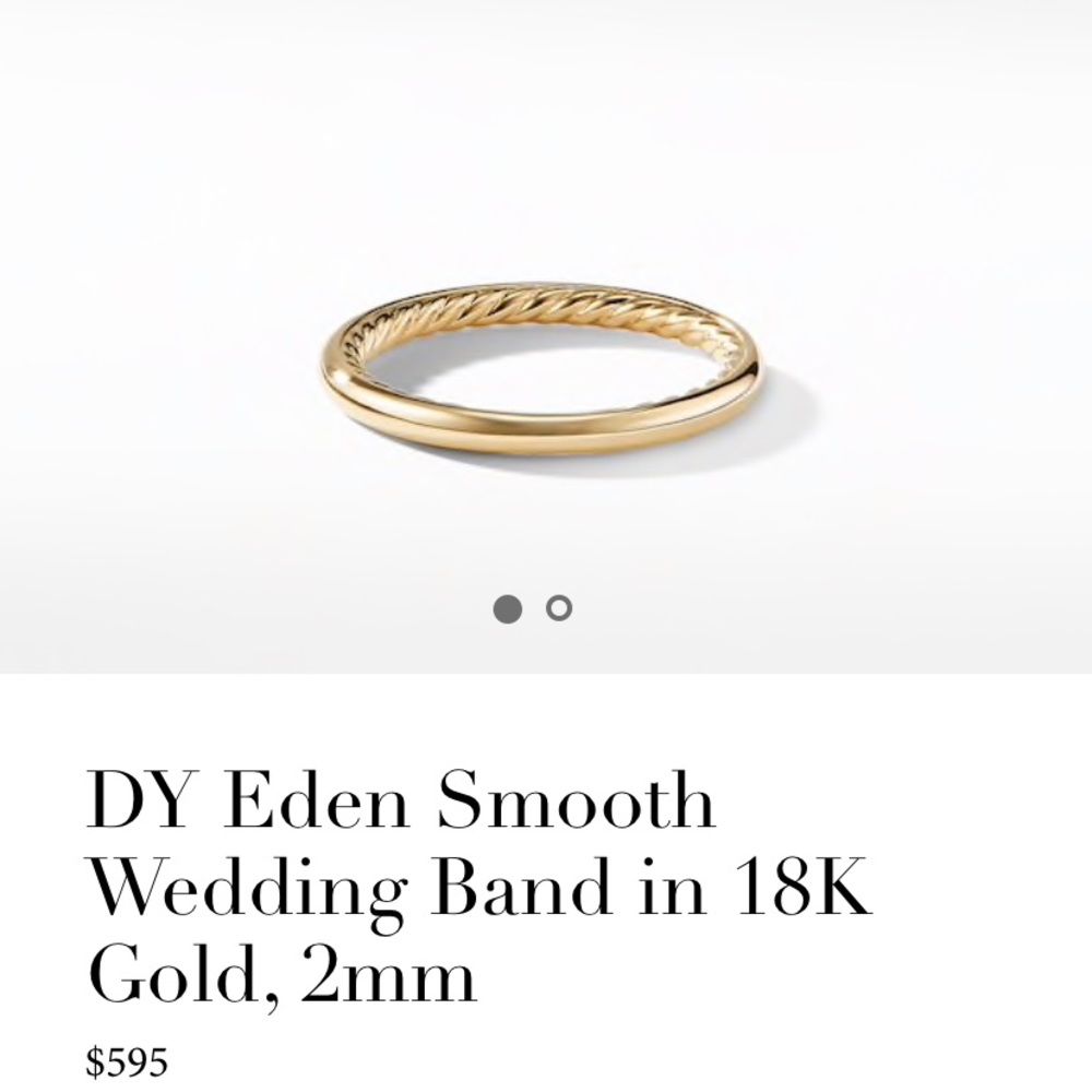 David Yurman 18k Yellow Gold Band.